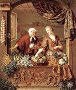 MIERIS, Willem van The Greengrocer oil on canvas